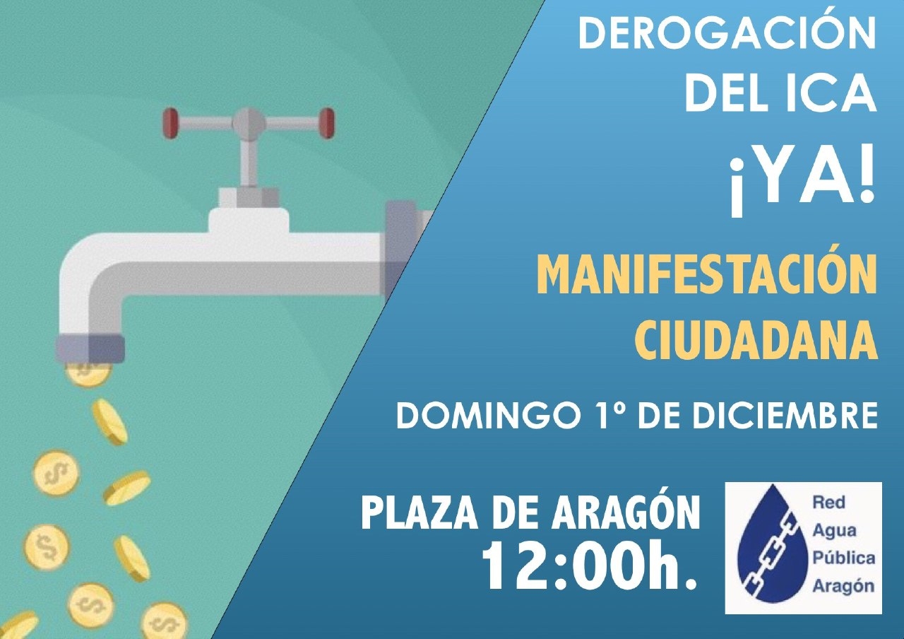 Contra el negocio del agua, manifestación por un ICA  justo.